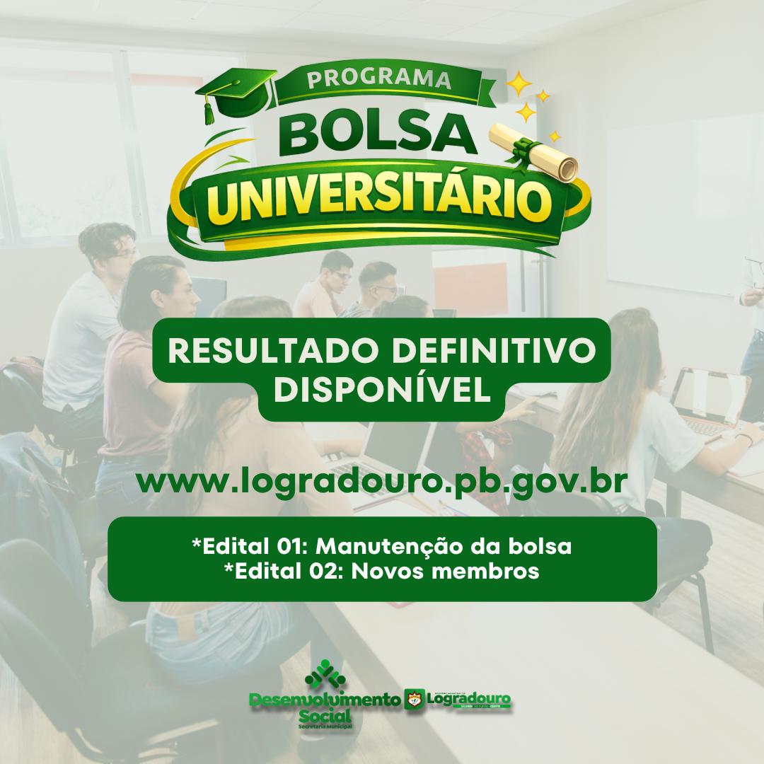 RESULTADO DEFINITIVO - EDITAIS DO BOLSA UNIVERSITÁRIO 2026